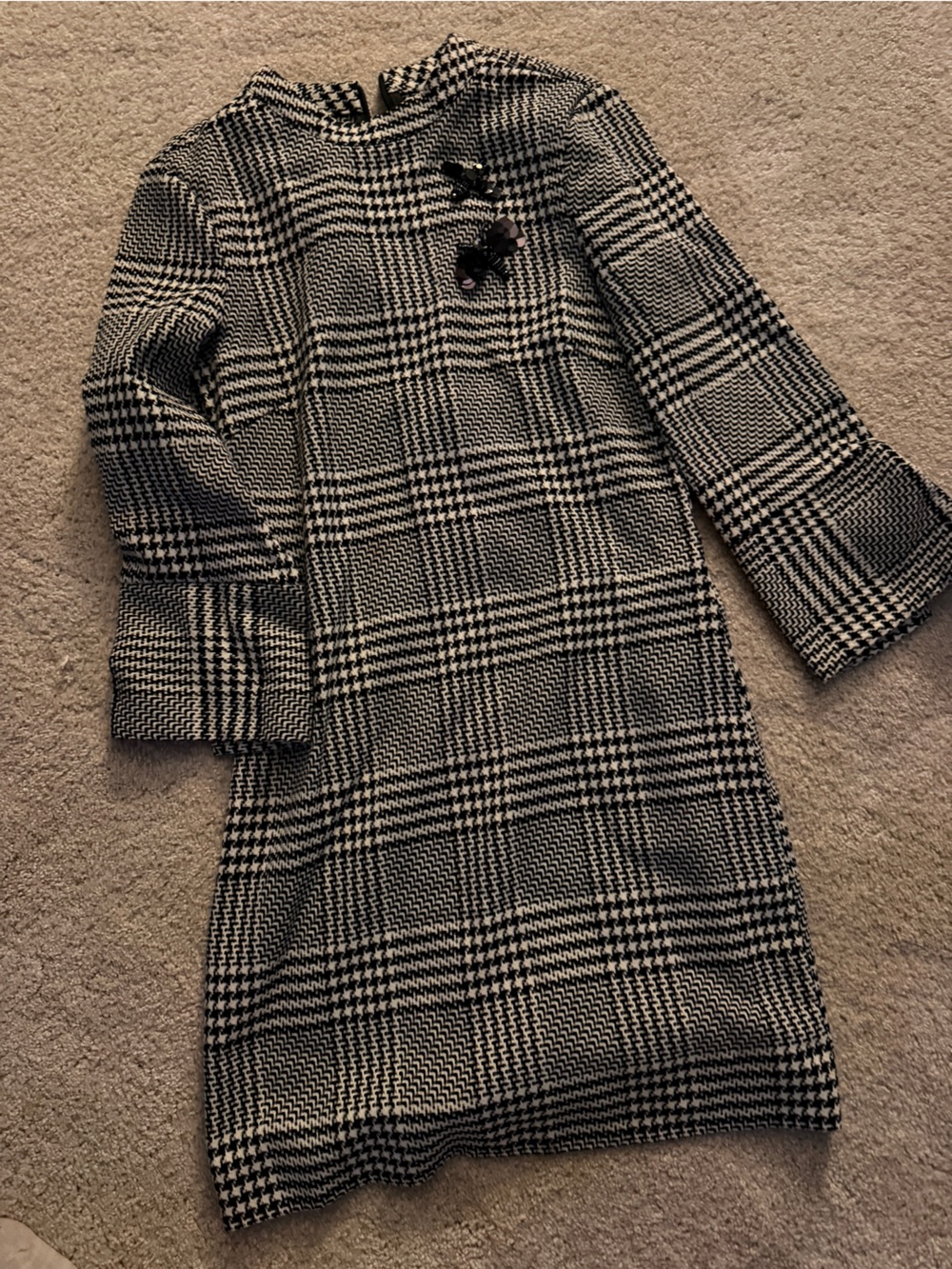 H&M Black and White Plaid Shift Dress
